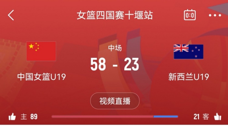 攻防碾壓！中國(guó)女籃U19半場(chǎng)領(lǐng)先新西蘭U19隊(duì)35分 次節(jié)狂轟21-2