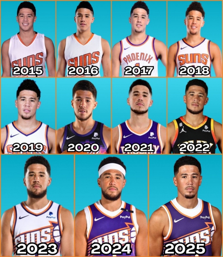 2015-2025歷年媒體日照片！布克眼中的光芒在逐漸褪去
